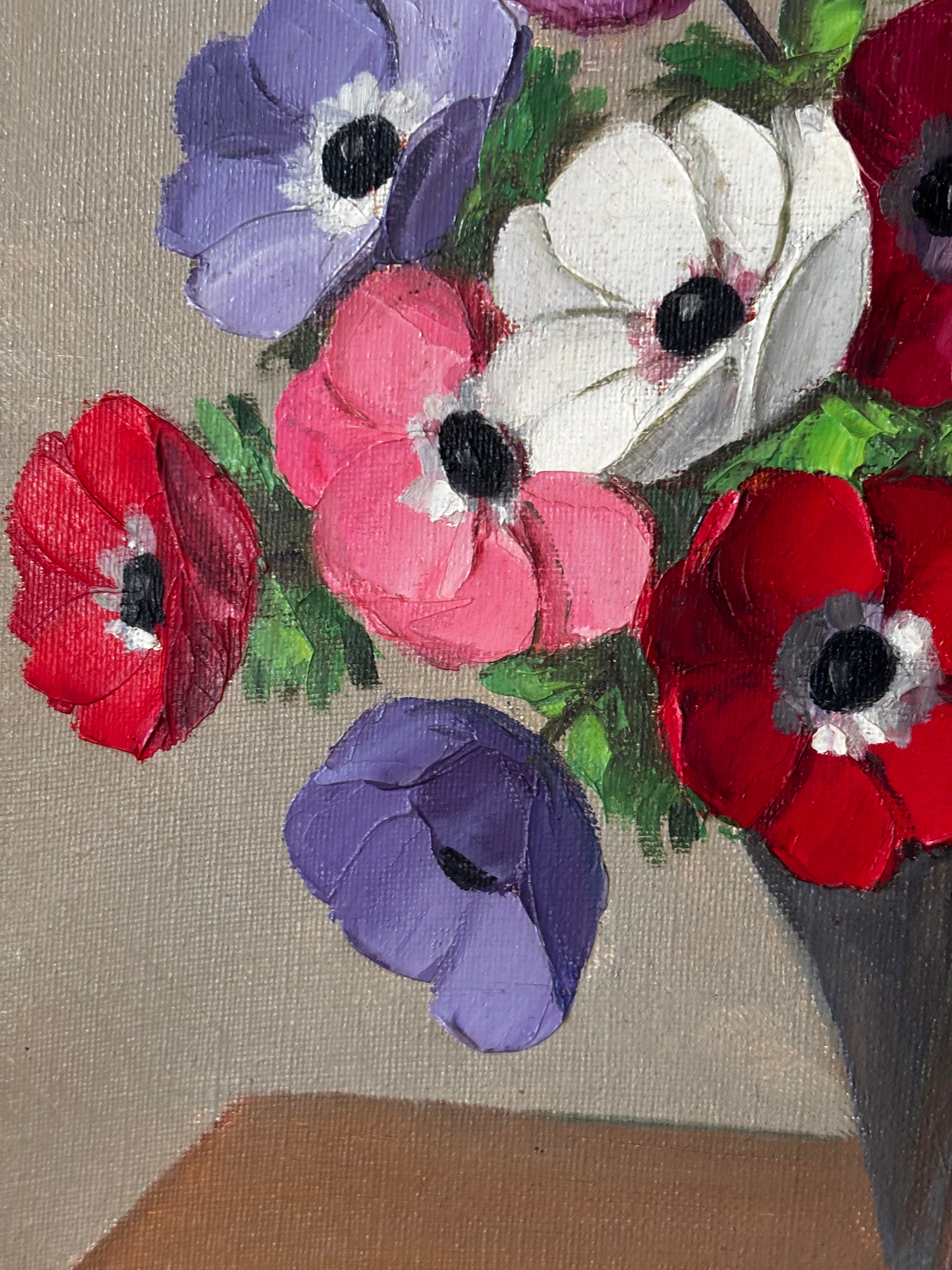 Anemones in a Glass Vase