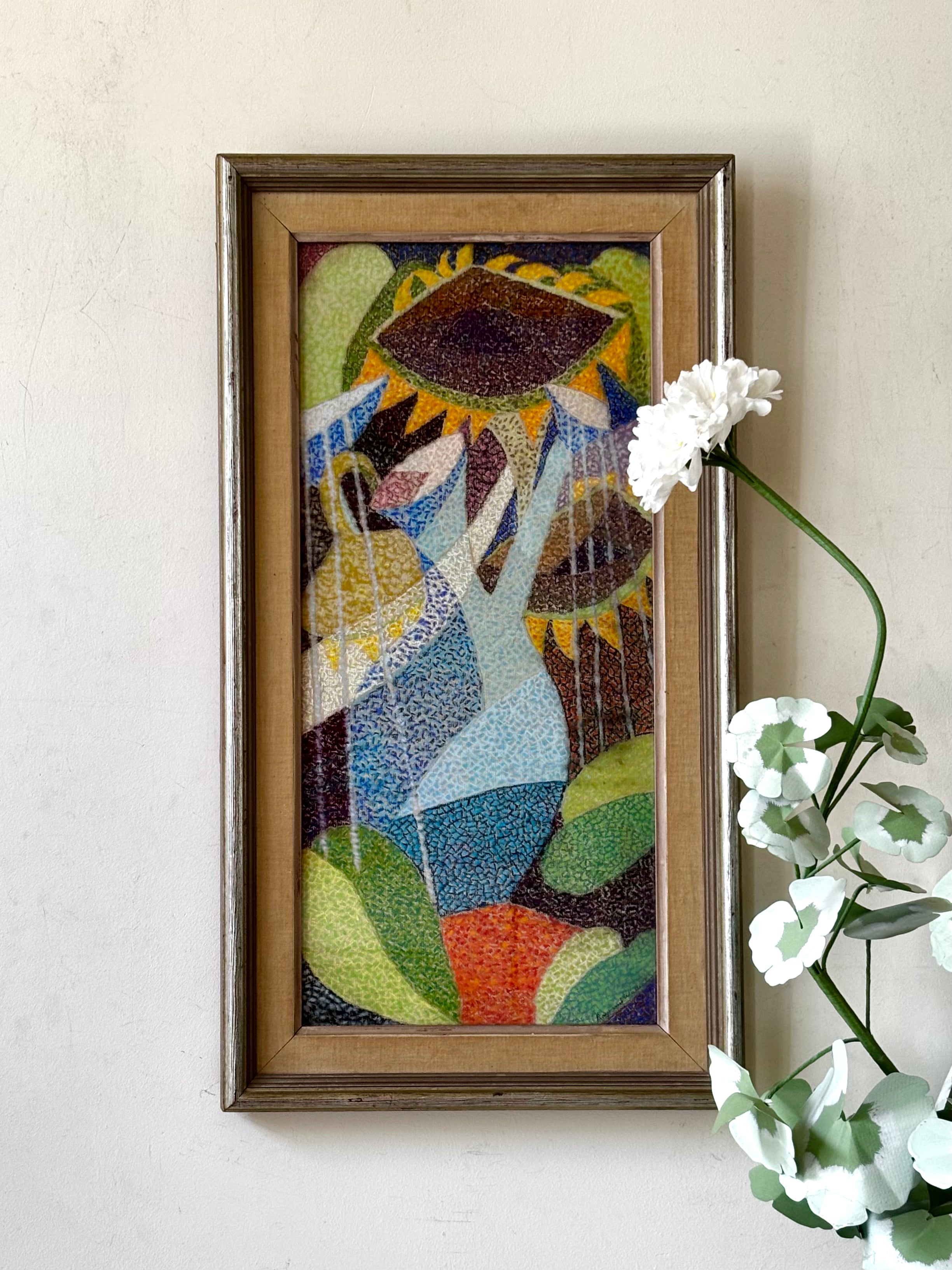 Sunflowers in a Blue Vase