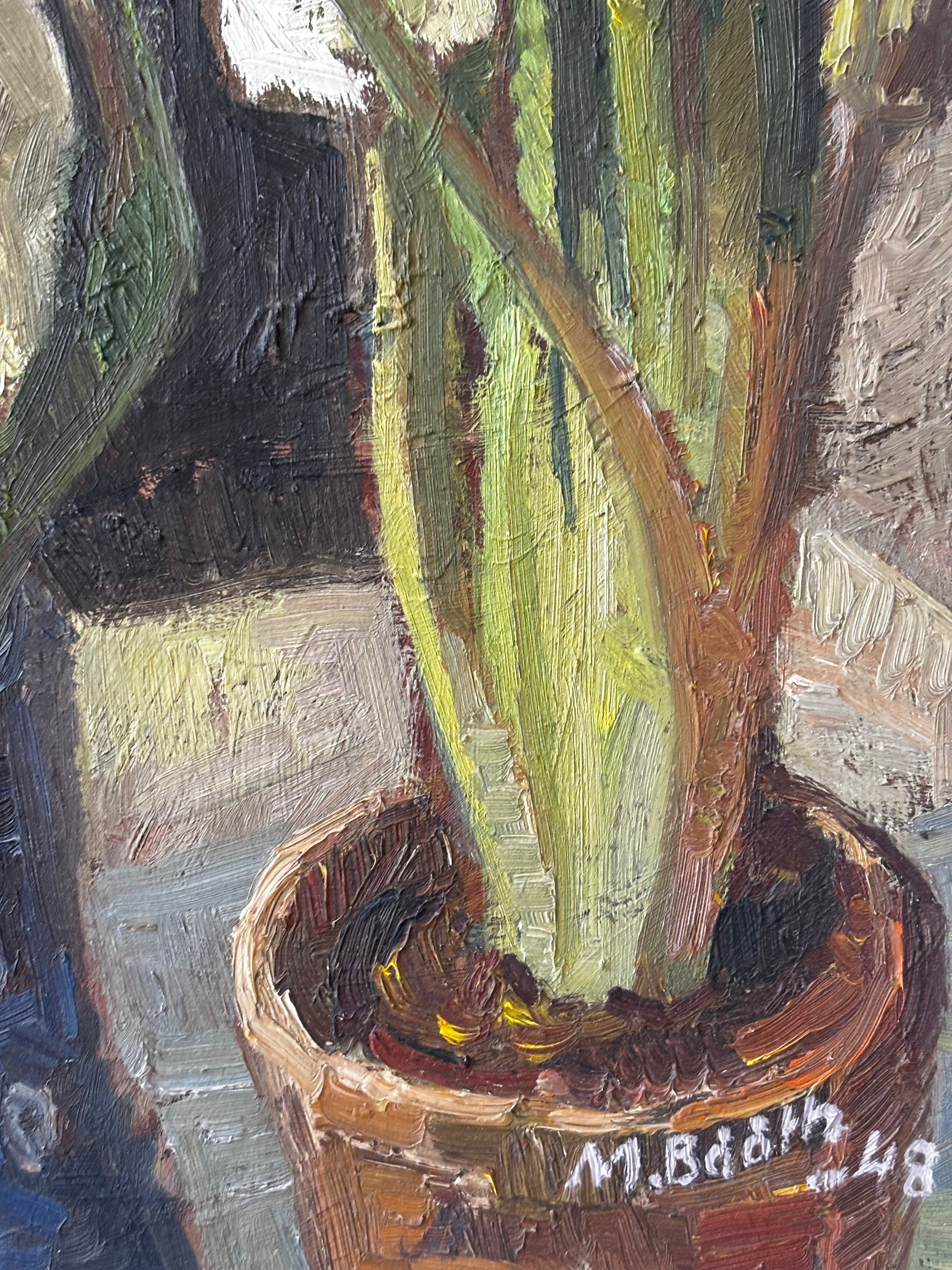 White Tulips in a Blue Jug