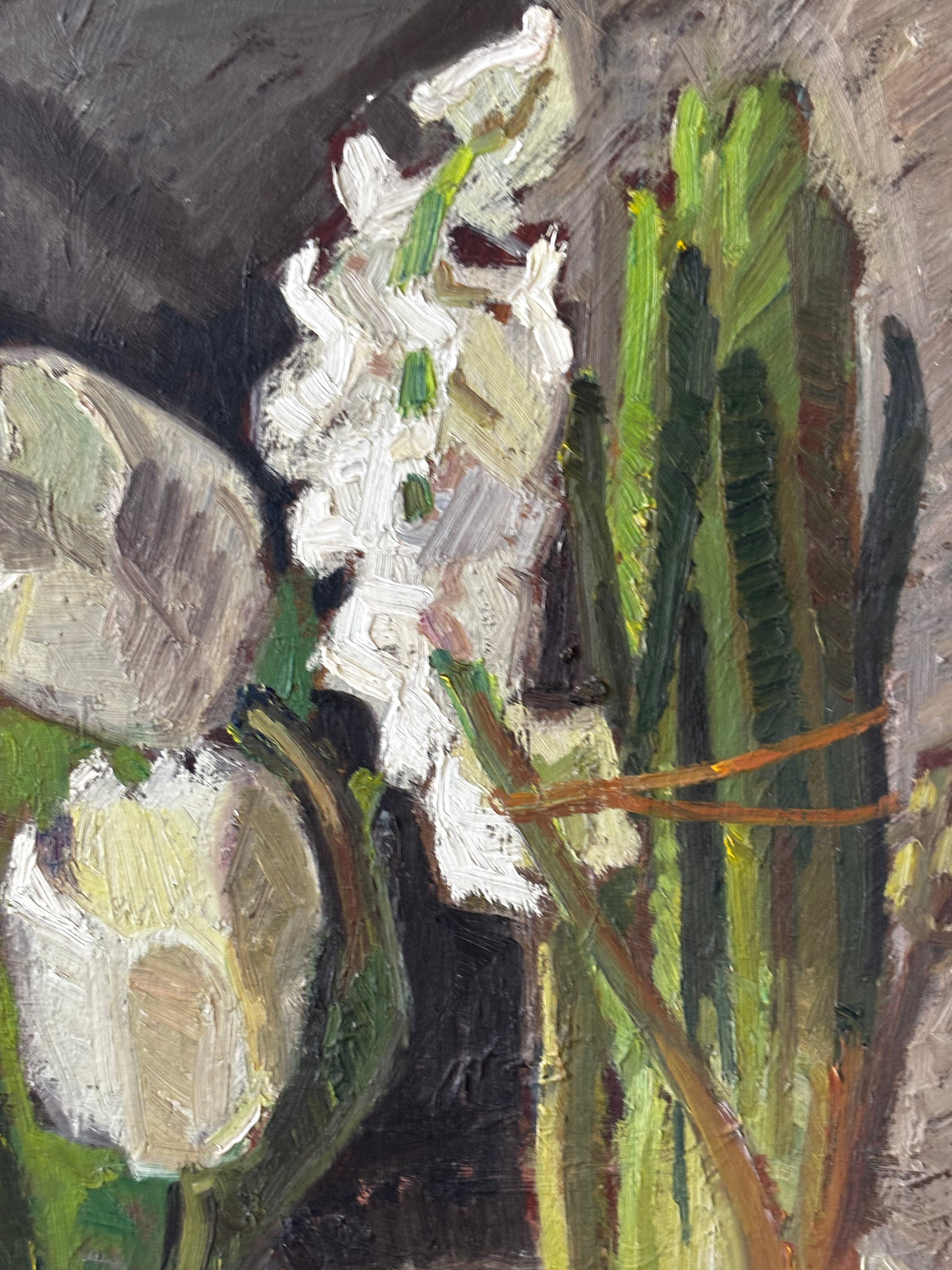 White Tulips in a Blue Jug