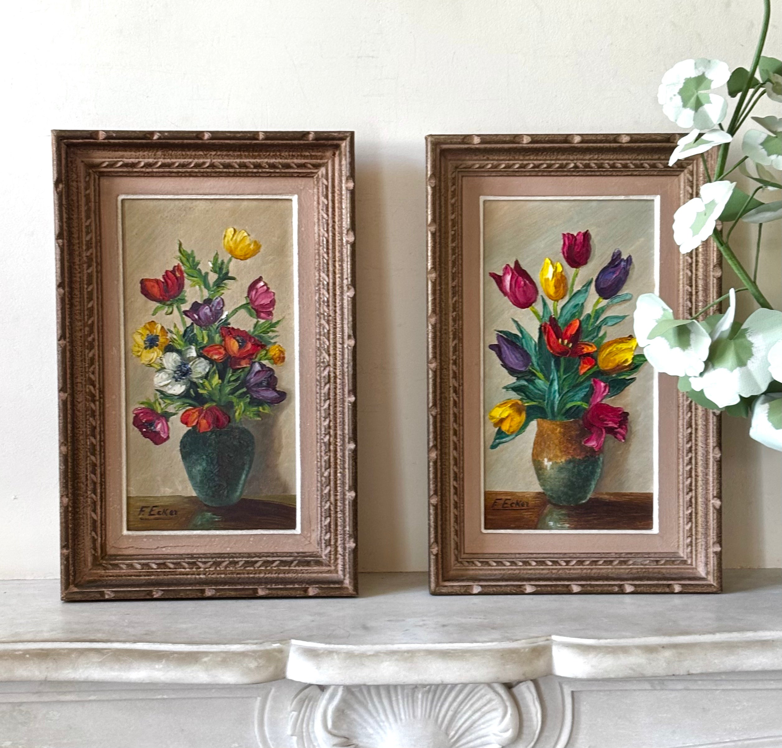 French Flowers in a Blue Vase