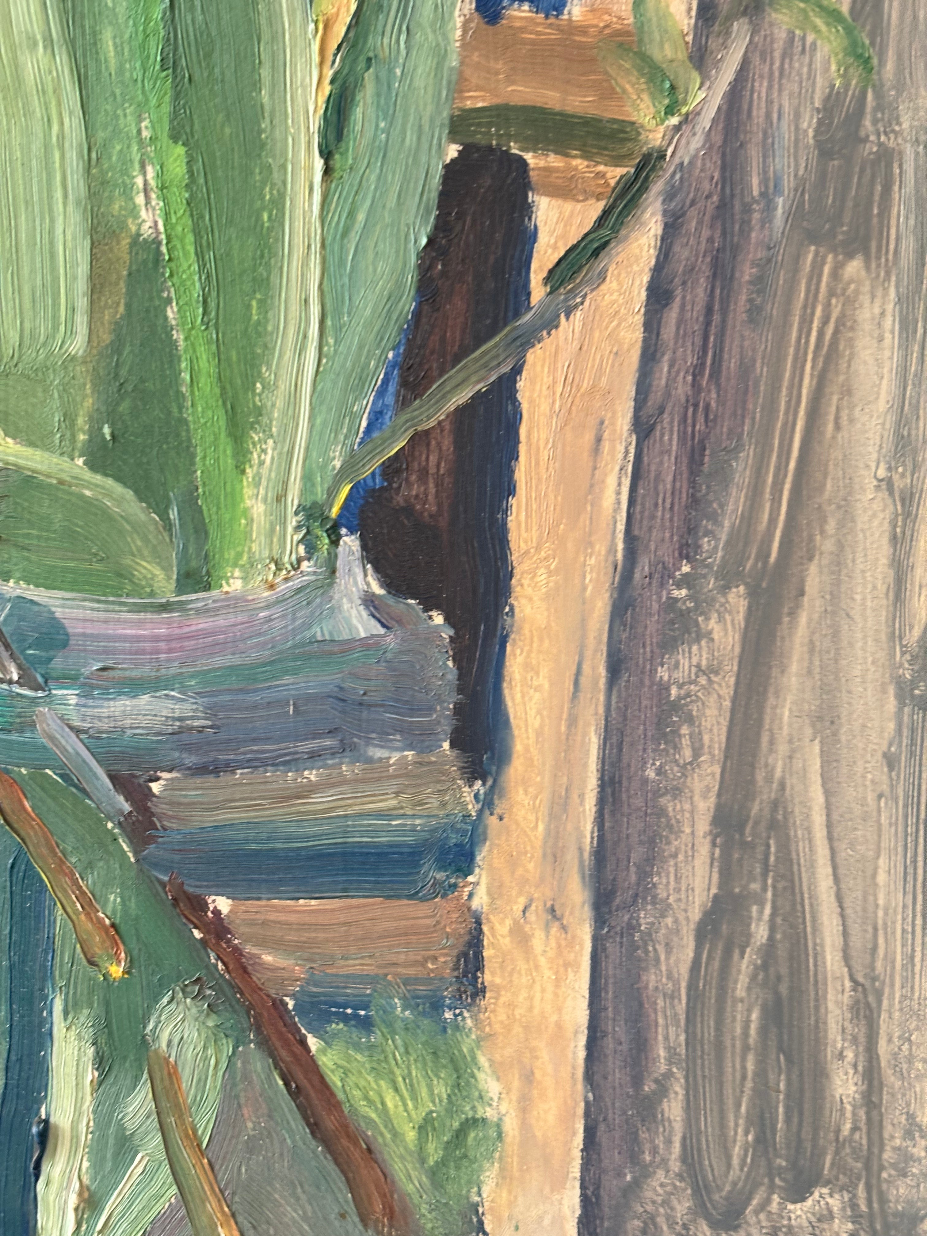 Red Tulips with a Blue Chair