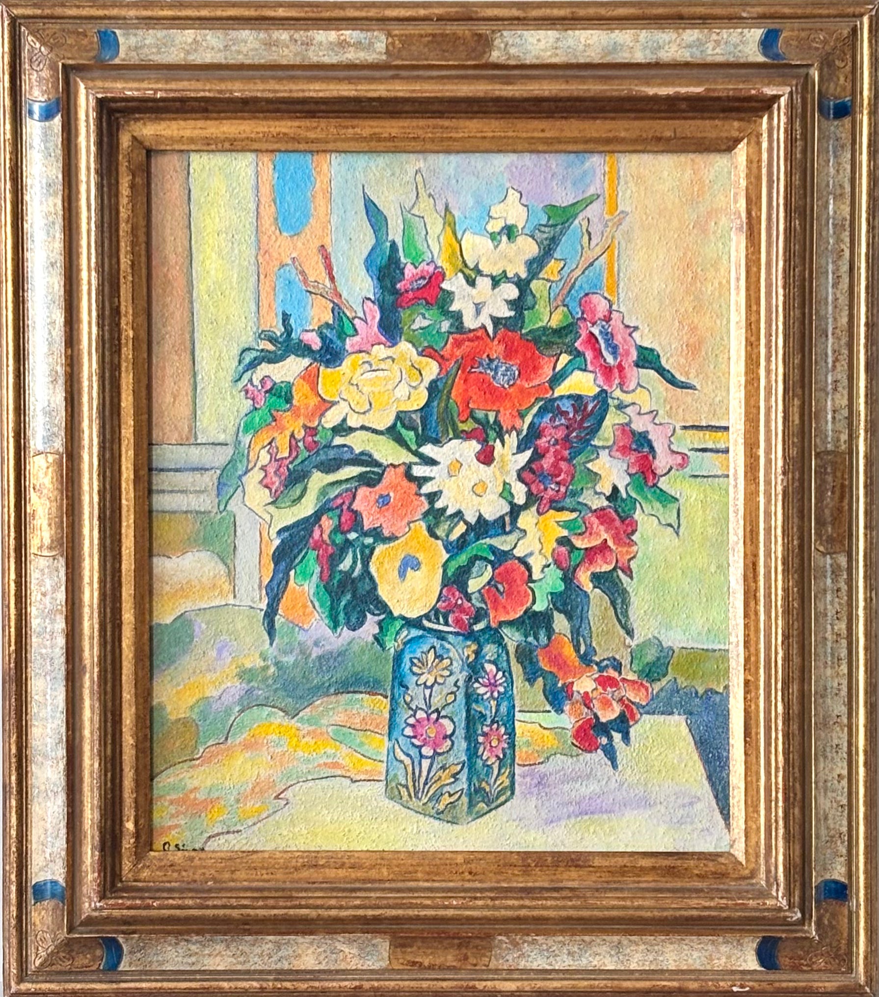 Bright Flowers in a Longwy Vase