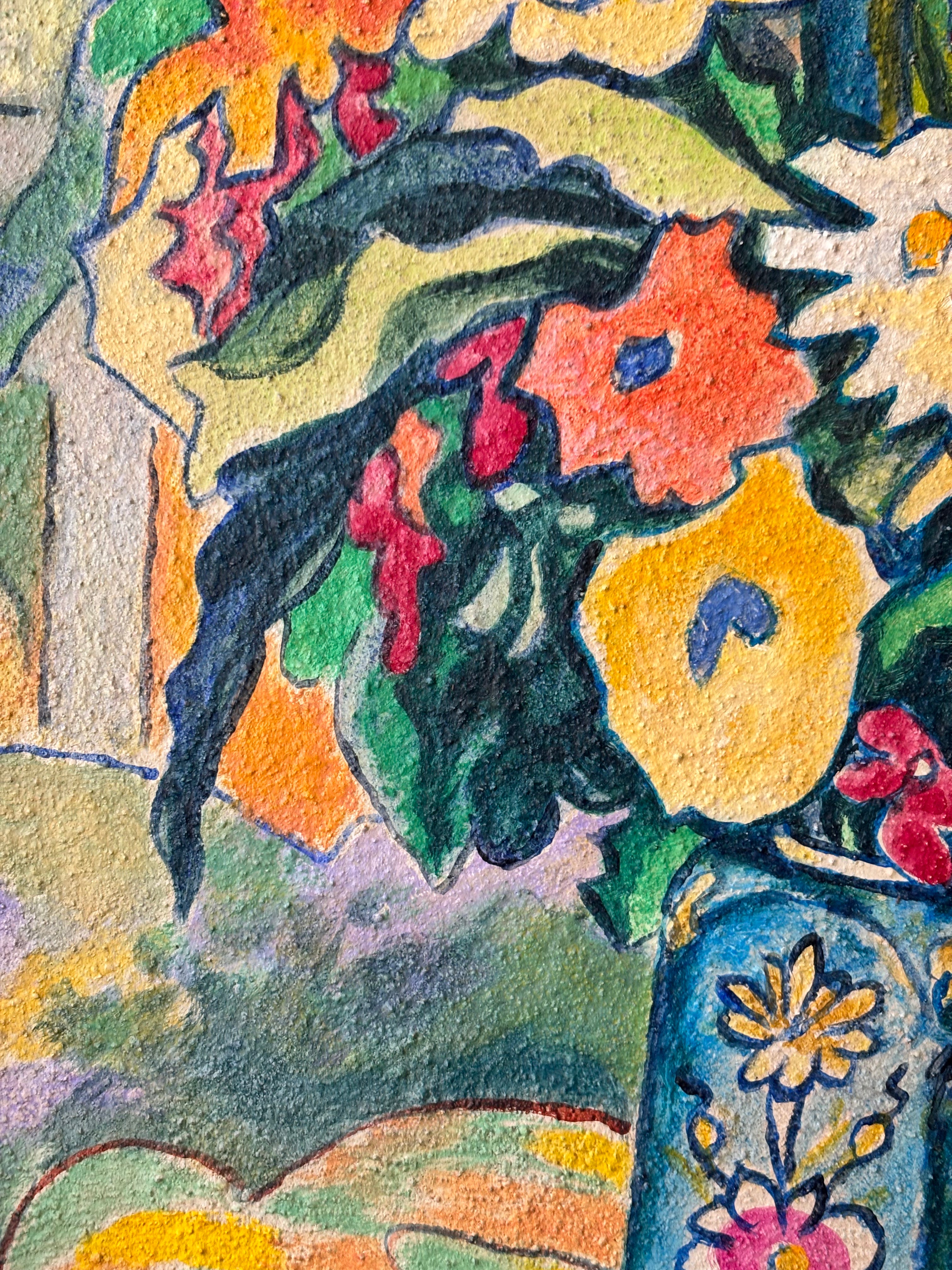 Bright Flowers in a Longwy Vase