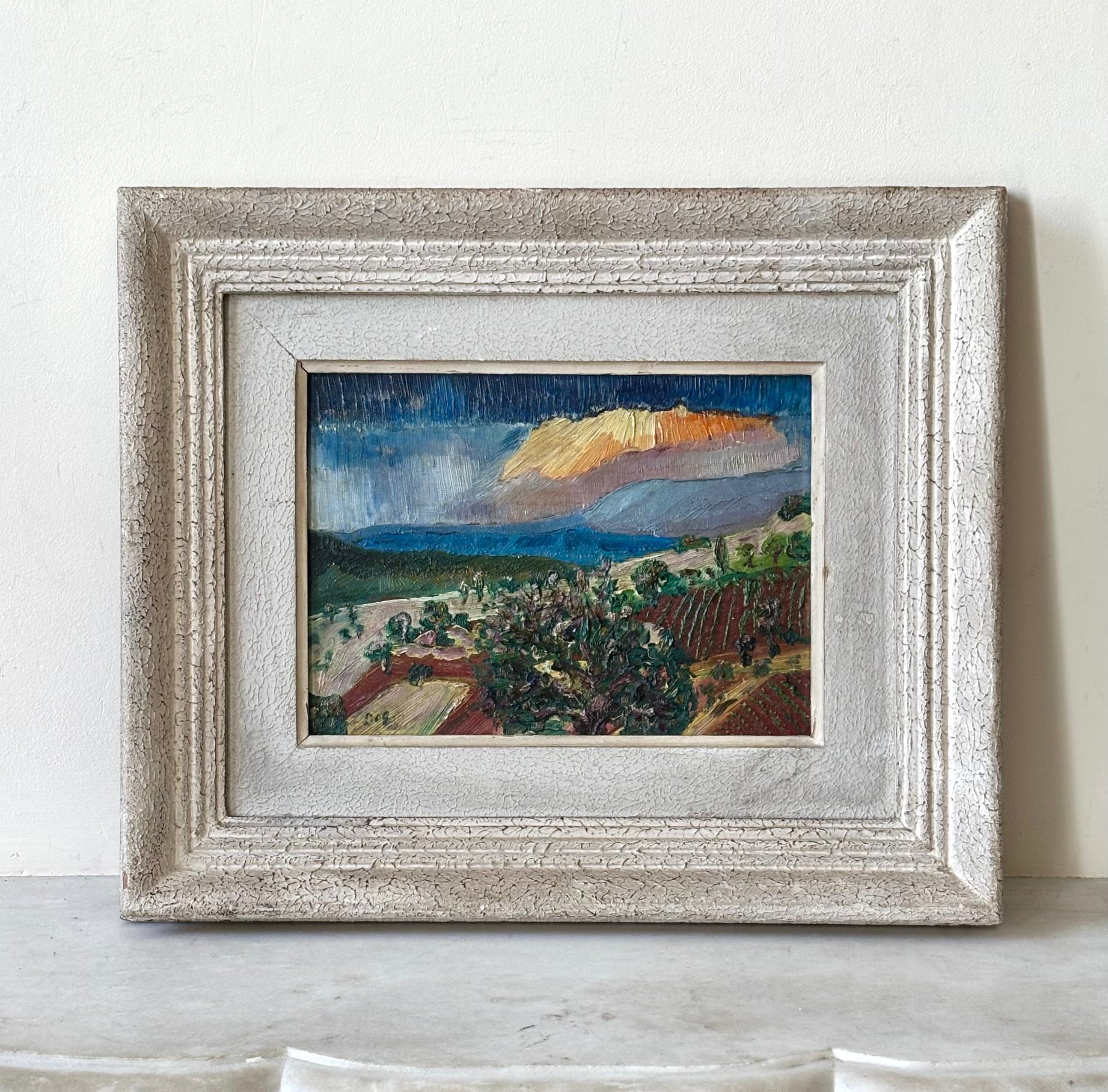 Orange Clouds and Olive Trees