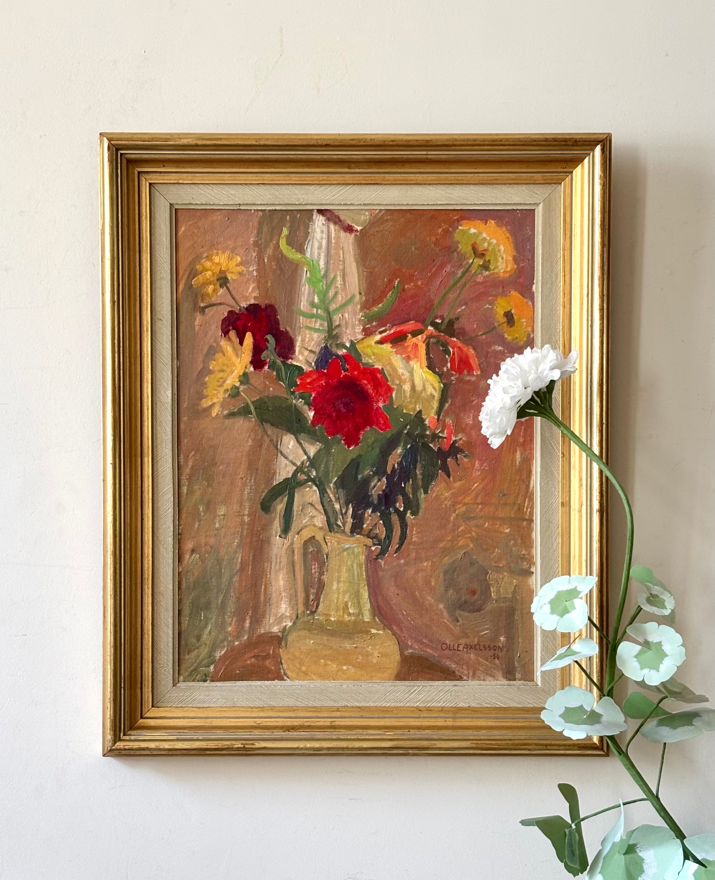 Summer Flowers in a White Jug