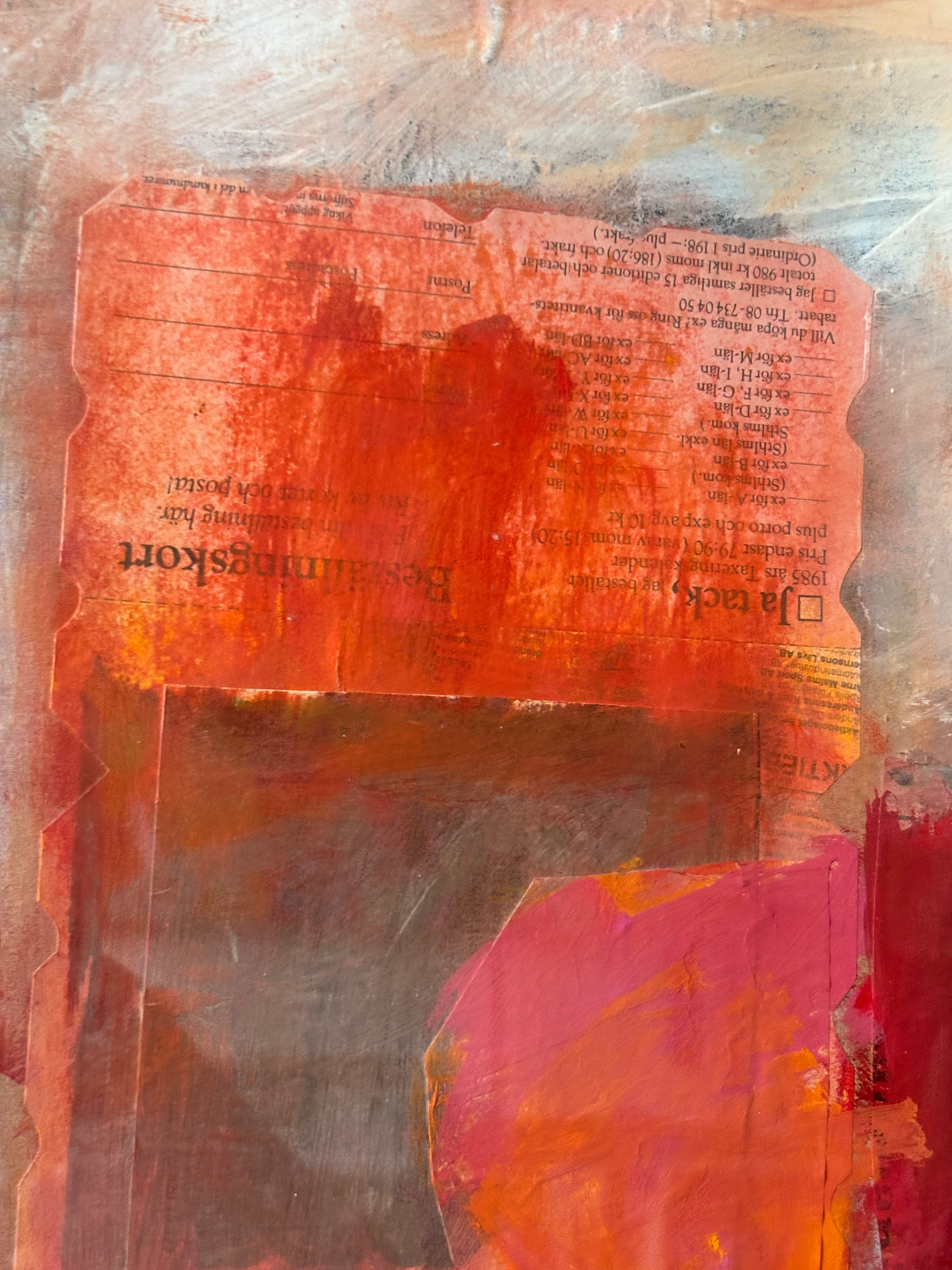 Pink Abstract with Wine Bottle