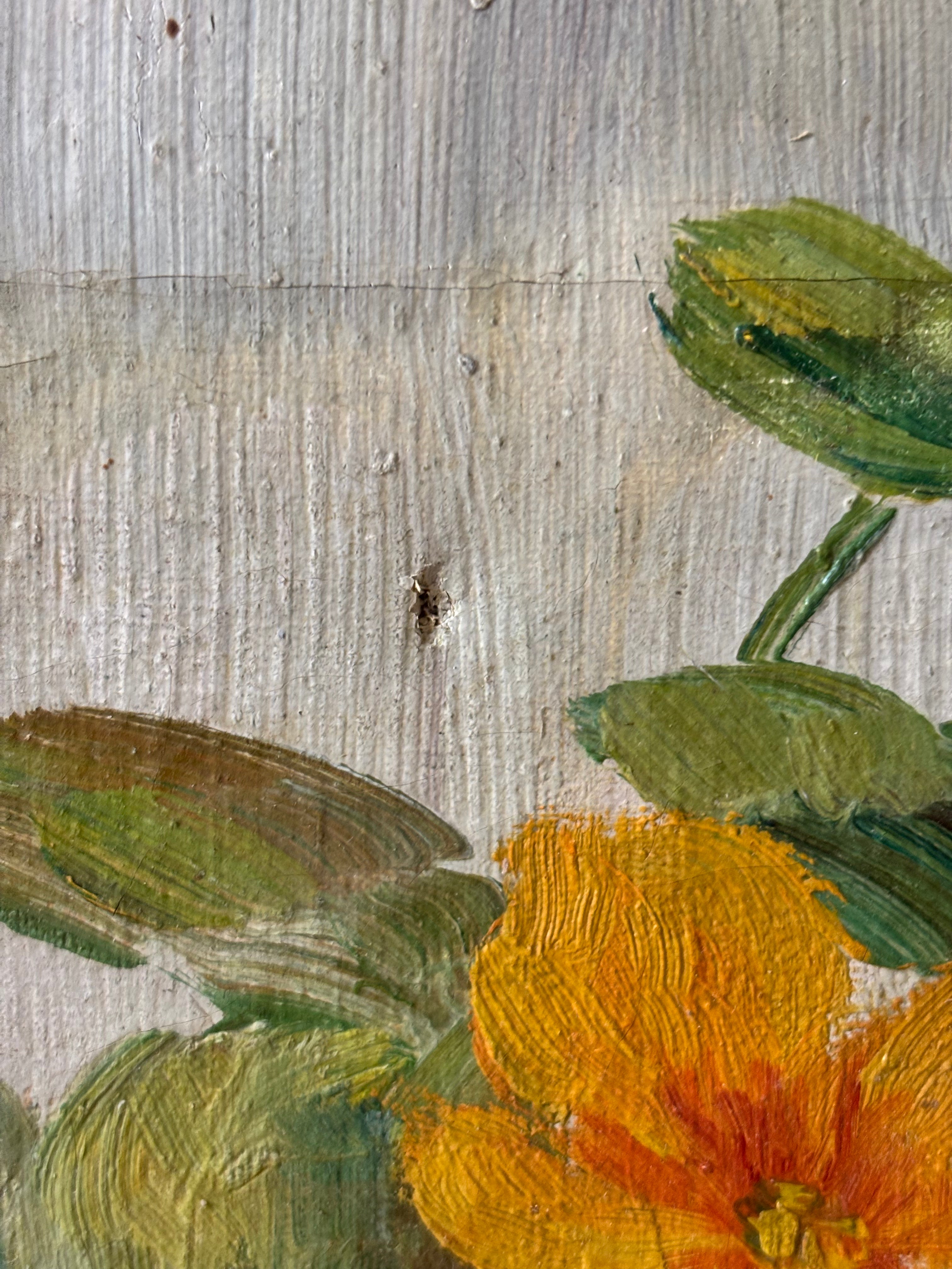 Nasturtiums in a Blue Bowl
