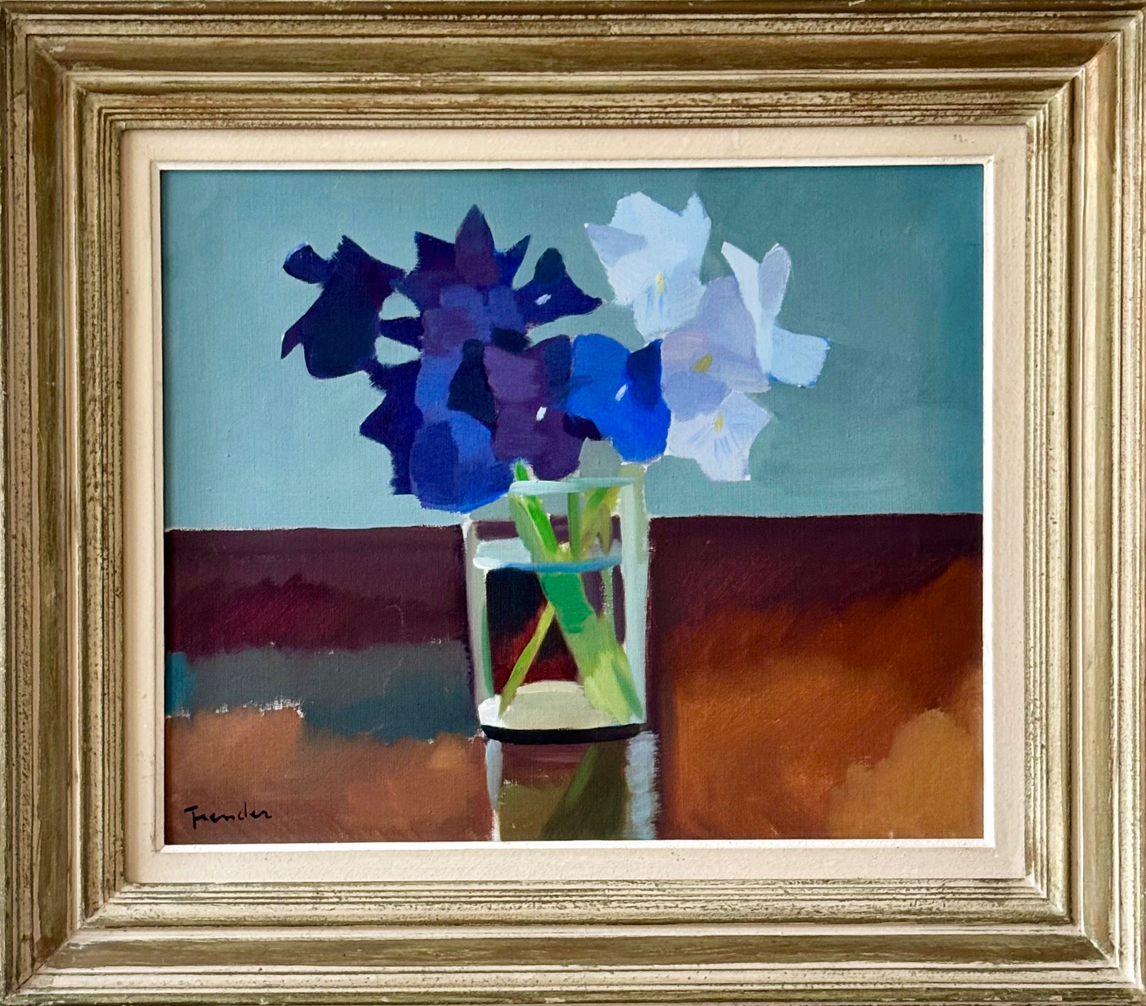 Purple Flowers in a Glass Vase ON HOLD PLEASE EMAIL FOR WAITLIST.