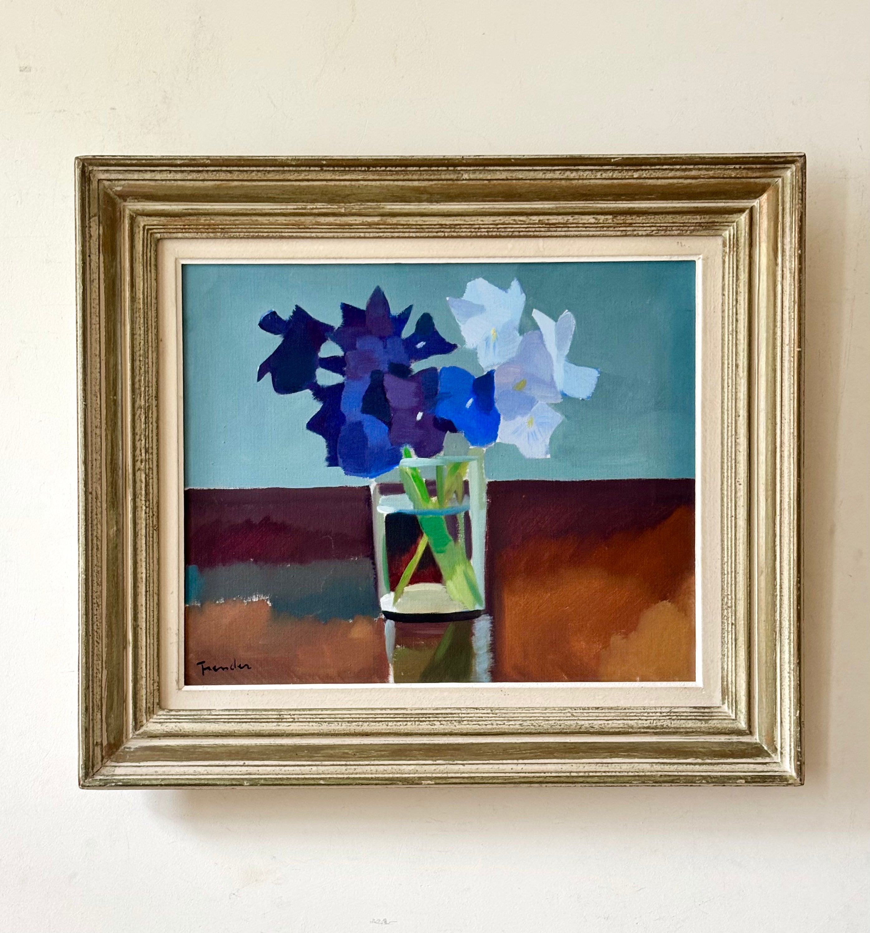 Purple Flowers in a Glass Vase ON HOLD PLEASE EMAIL FOR WAITLIST.