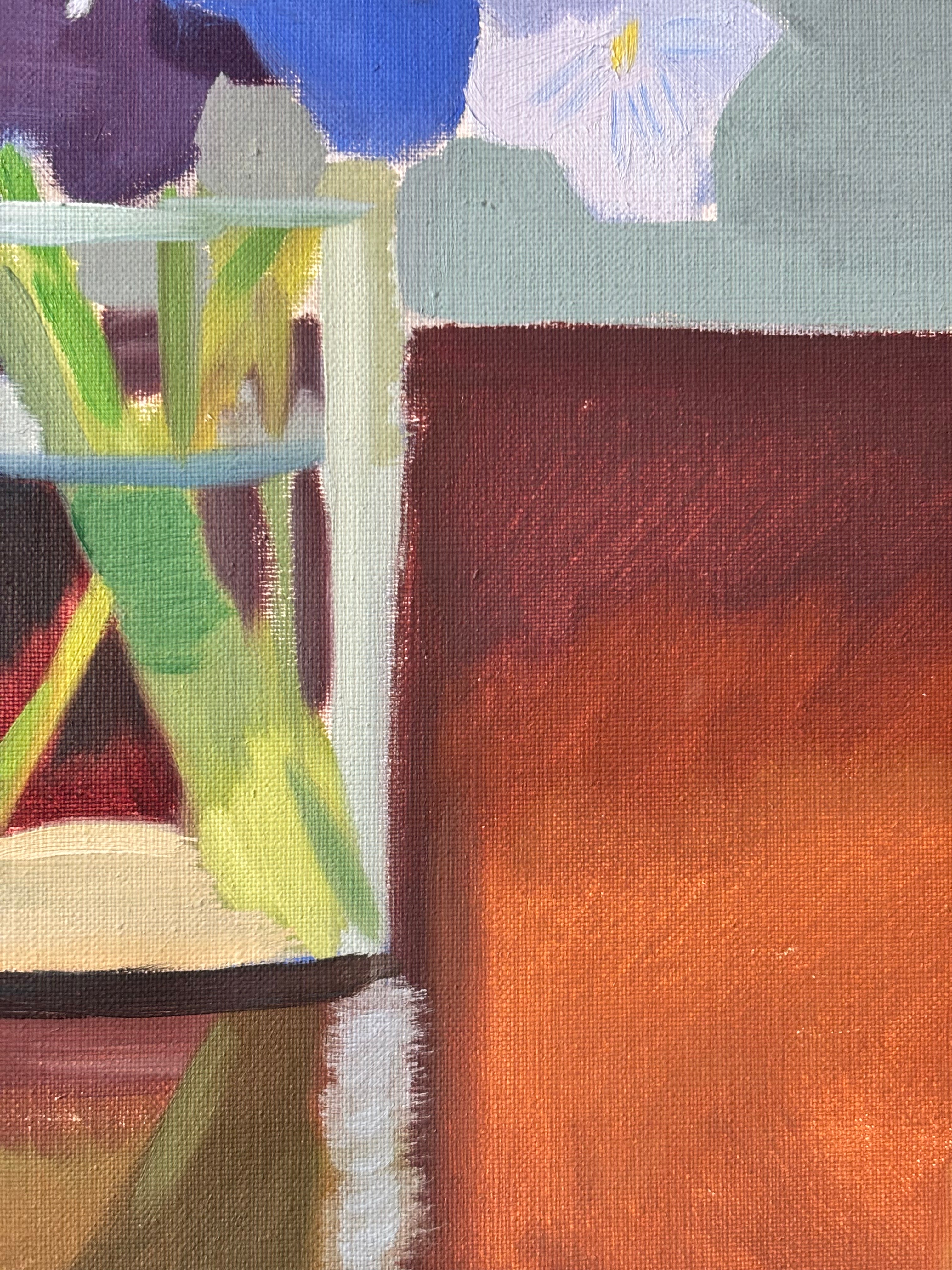Purple Flowers in a Glass Vase ON HOLD PLEASE EMAIL FOR WAITLIST.