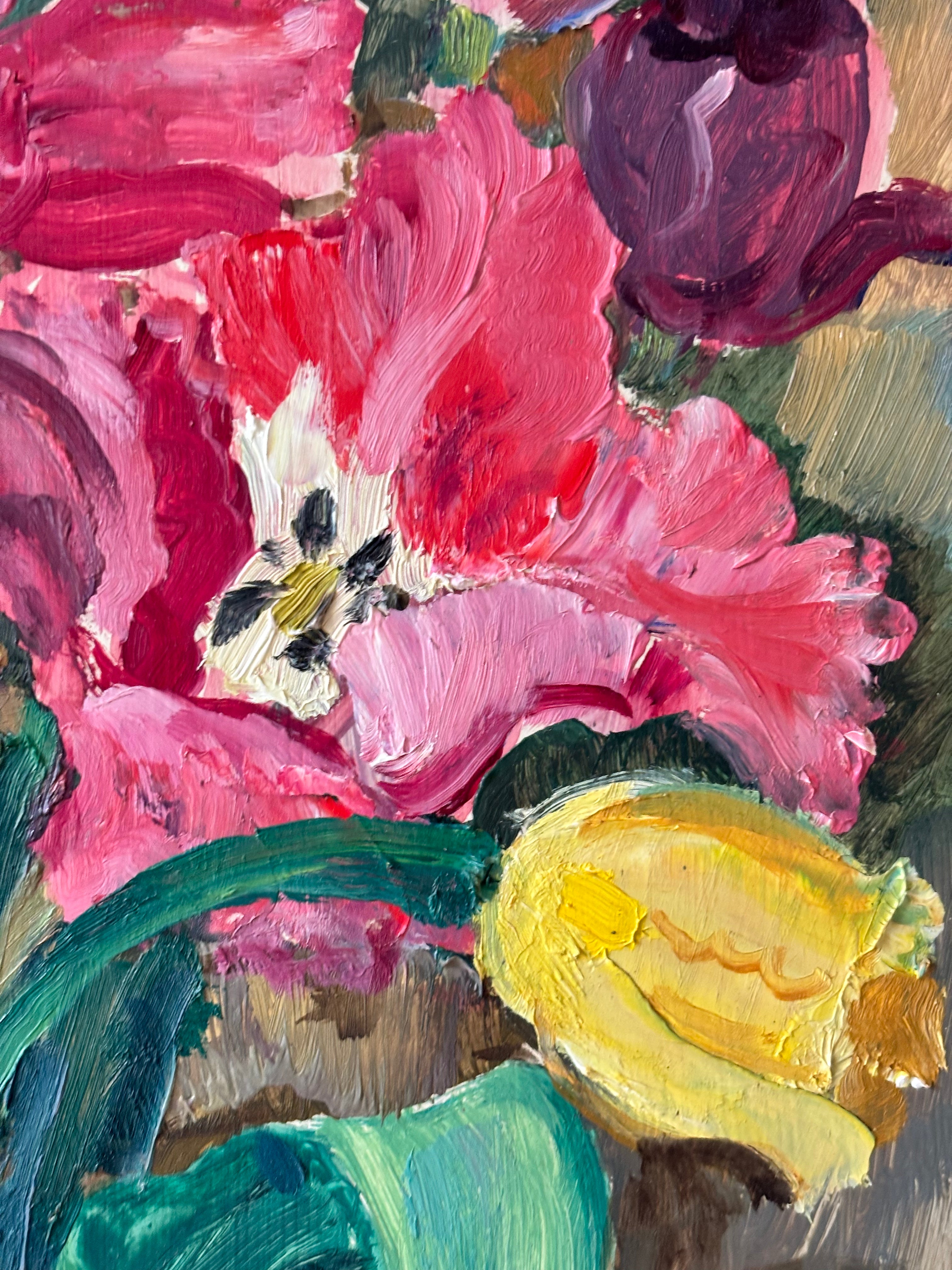 Tulips in a Blue Vase