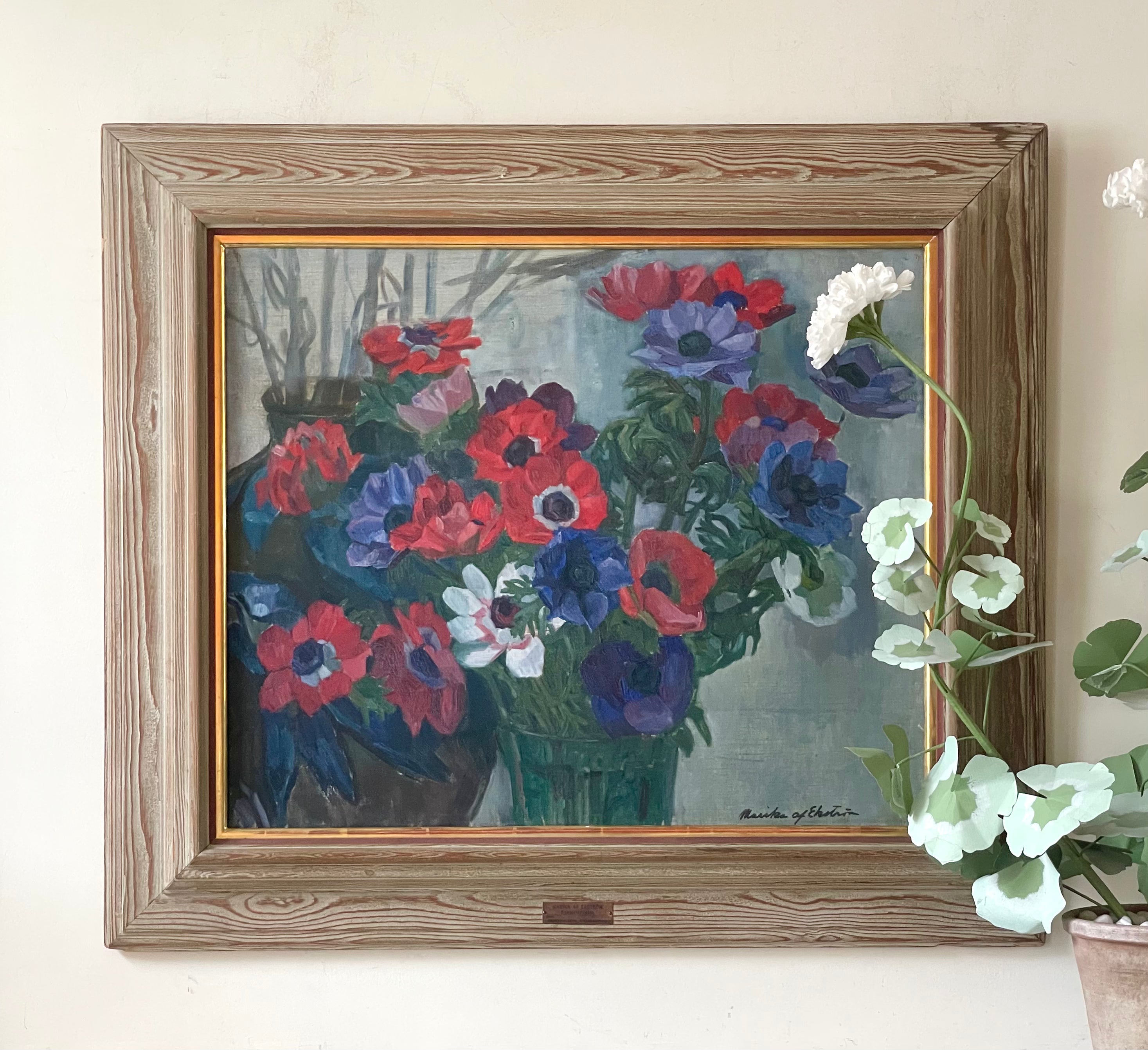 Anenomes in a Glass Vase