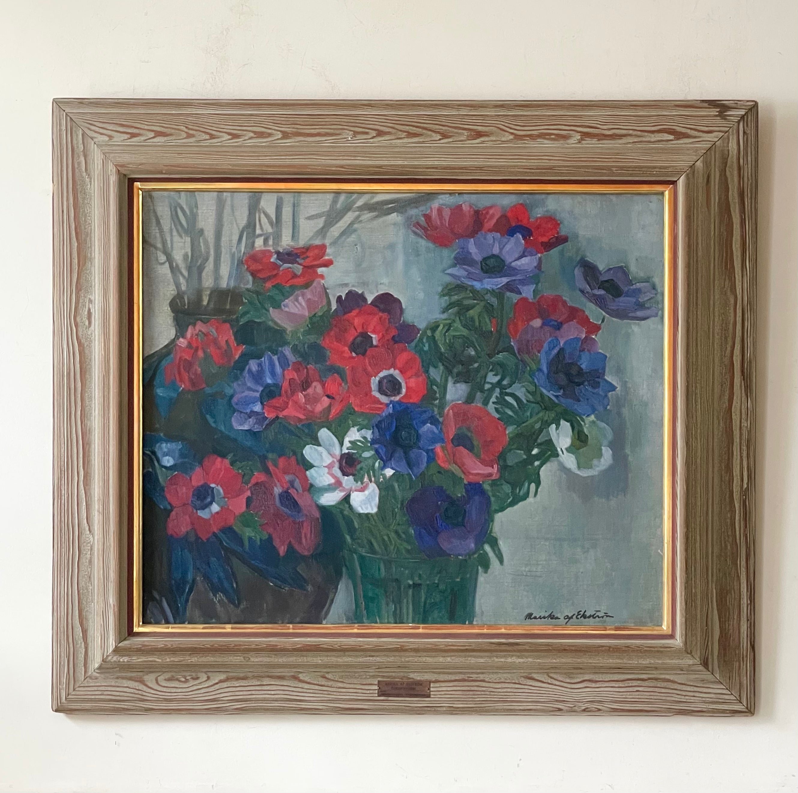 Anenomes in a Glass Vase