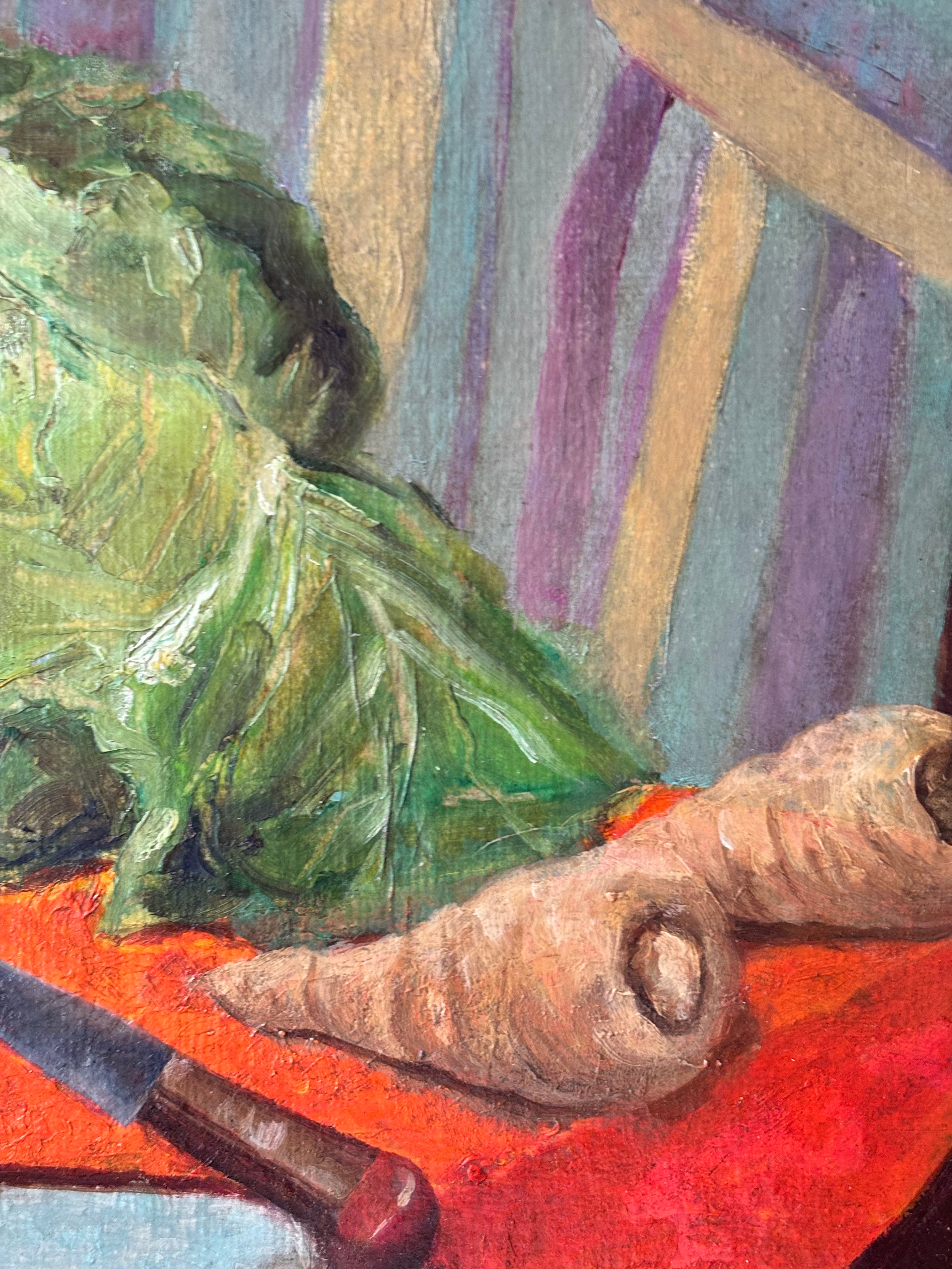 Vegetables with a Blue Colander