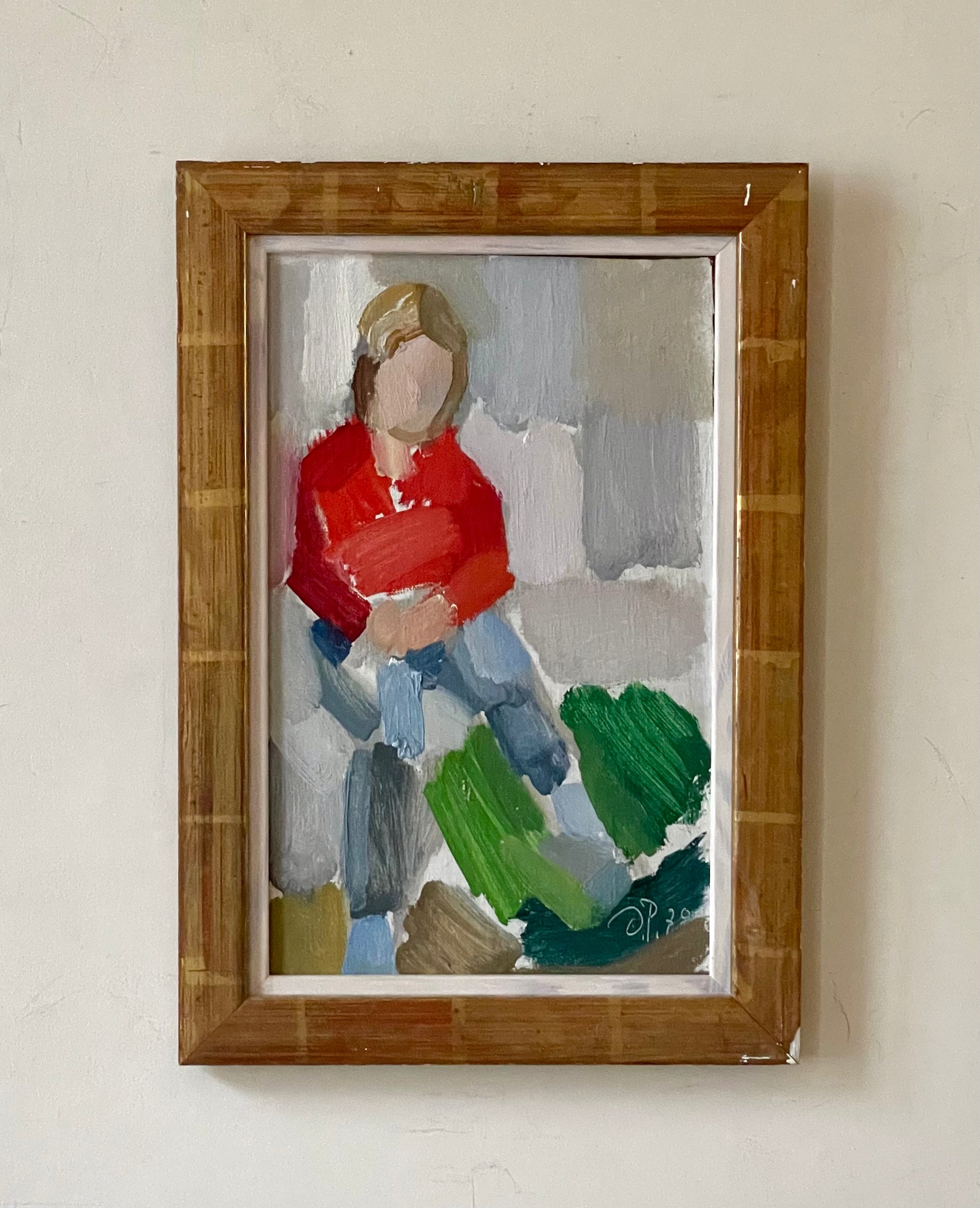 affordable vintage portrait of a woman in a red jumper