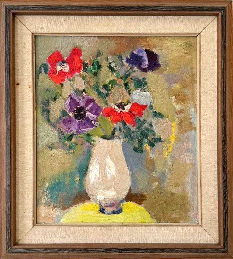 Anemones in a Ceramic Vase