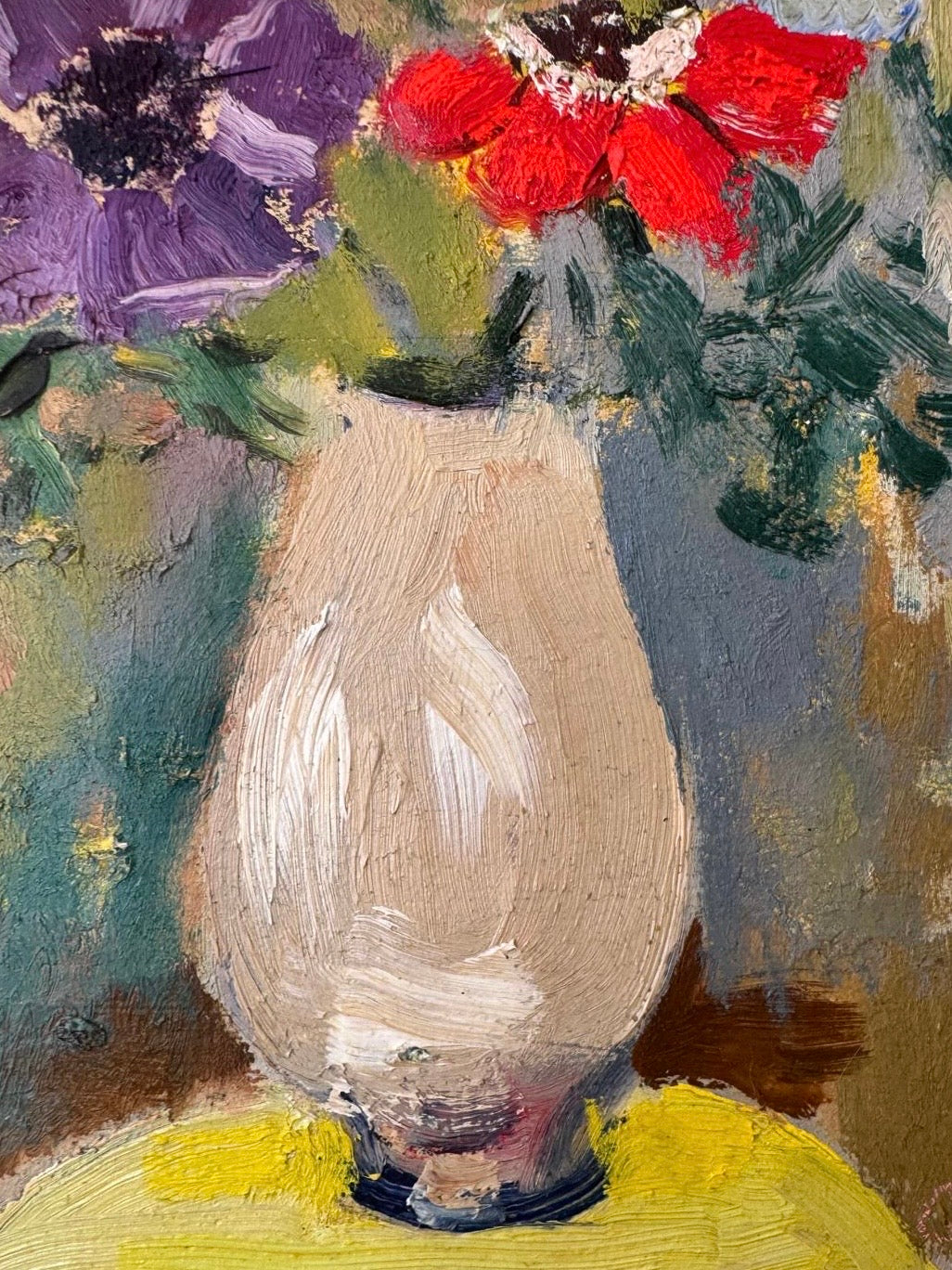 Anemones in a Ceramic Vase