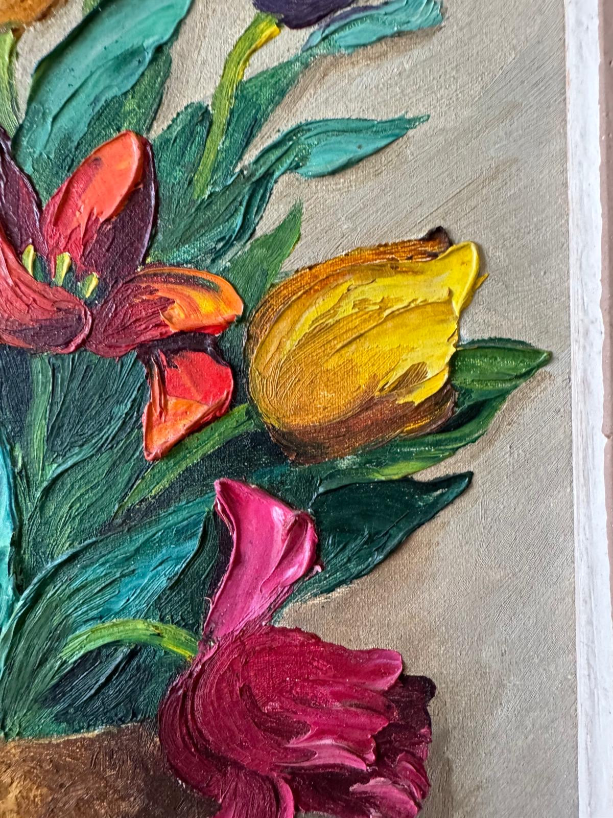 French Flowers in a Blue Vase