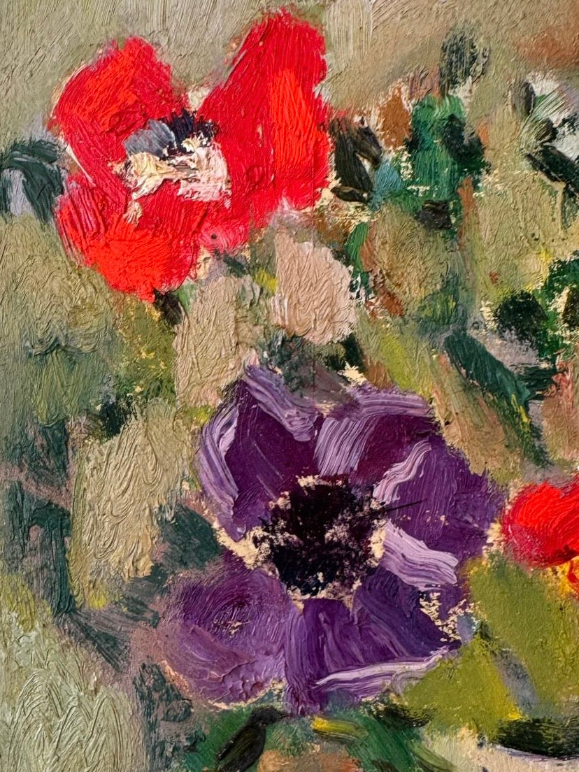 Anemones in a Ceramic Vase