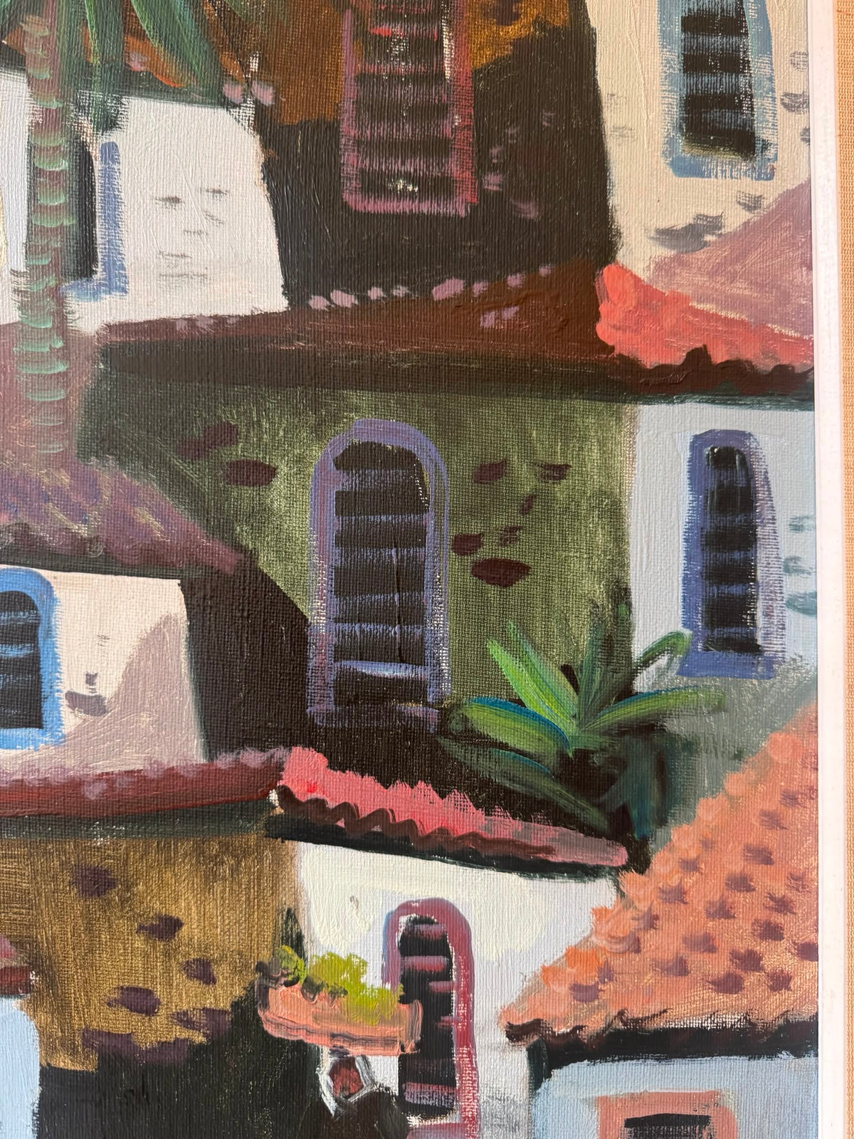 Houses and Palm Tree