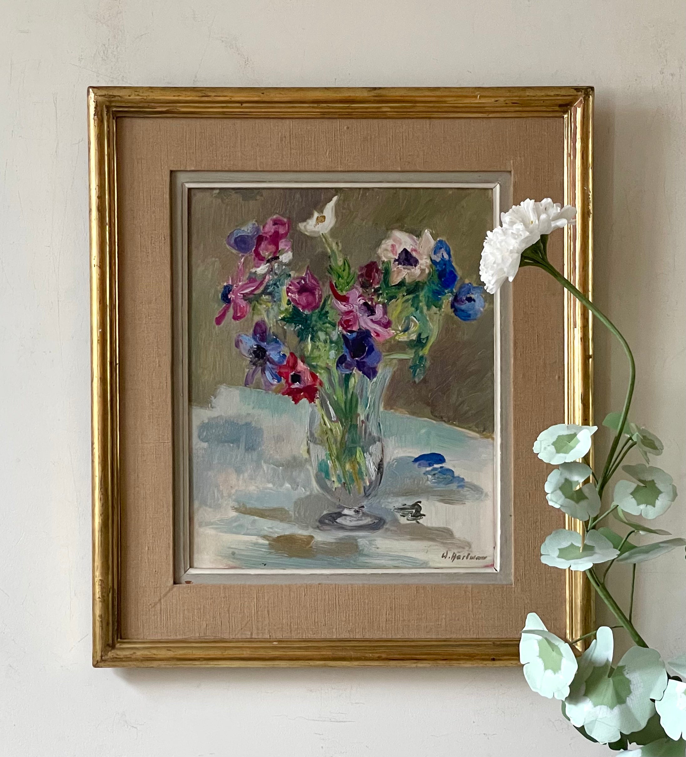 Anemones in a Glass Vase