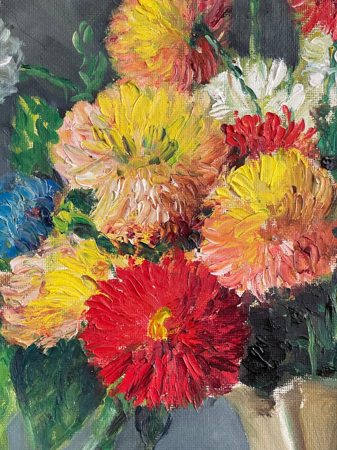 Dahlias in a Pitcher